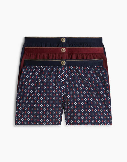 Tommy Hilfiger lot de 3 caleçons tissés TH crest multicolores, 1 de 7
