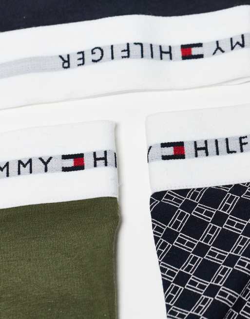 Tommy Hilfiger - Lot de 3 boxers - Bleu marine, kaki et imprimé géométrique, 2 de 3