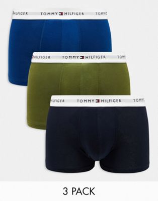 Tommy Hilfiger 3-pack trunks in multi  - ASOS Price Checker