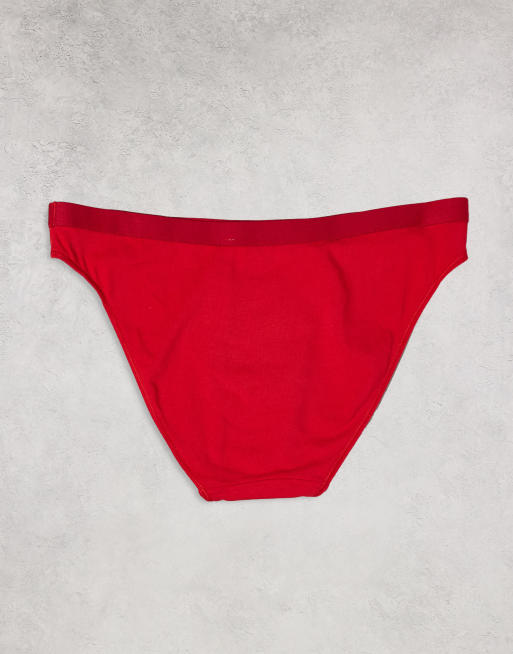 Tommy Hilfiger - Lot de 3 culottes style bikini à logo drapeau - Rouge/blanc/bleu, 3 de 3