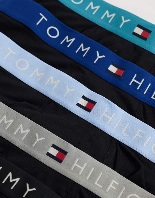 Tommy Hilfiger lot de 5 boxers en noir avec ceintures noires/grises/bleues, 3 de 3