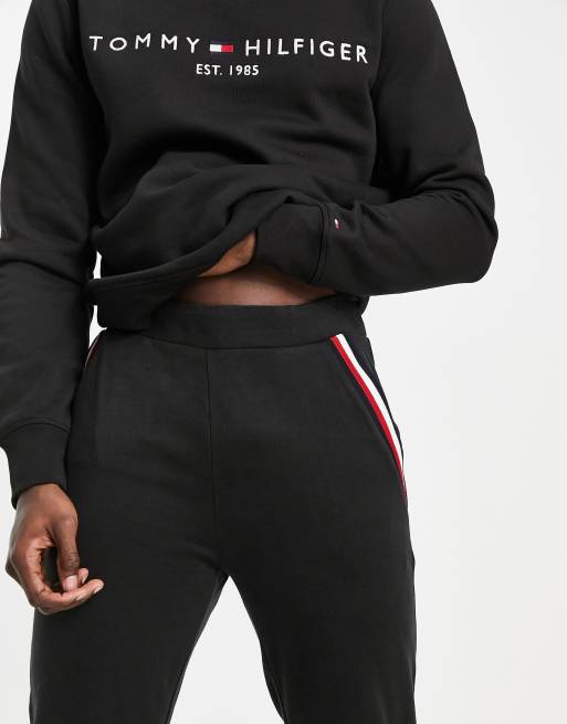 Tommy Hilfiger lounge flag joggers in black |