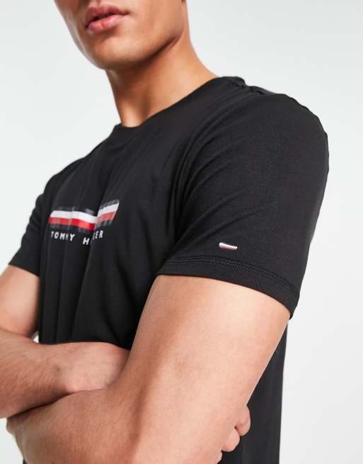 Tommy Hilfiger lounge flag t shirt in black ASOS