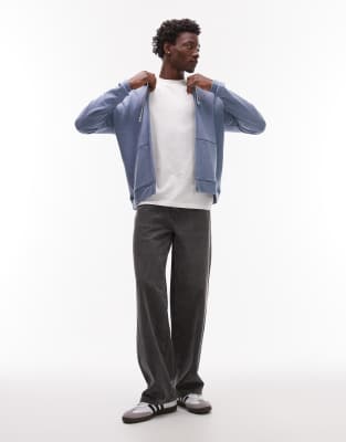 Tommy Hilfiger Lounge Full Zip Hoodie In Blue