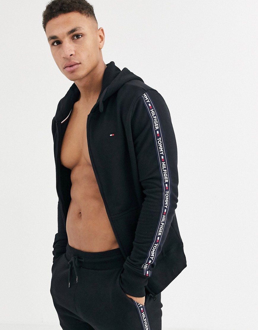 Tommy Hilfiger lounge hoodie in black with taping