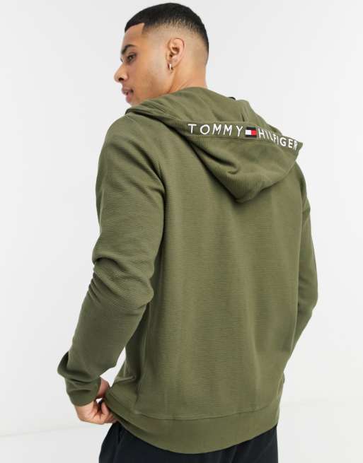 Tommy Hilfiger lounge hoodie in olive with logo | ASOS | Sweatshirts