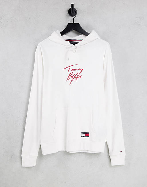 asos.com | Tommy Hilfiger lounge hoodie with script logo in white