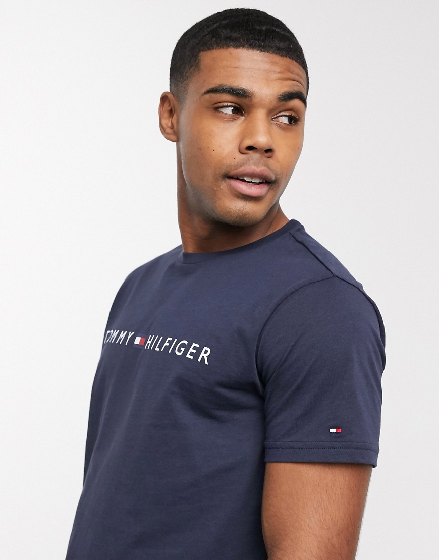 Tommy Hilfiger lounge icon flag logo t-shirt in navy