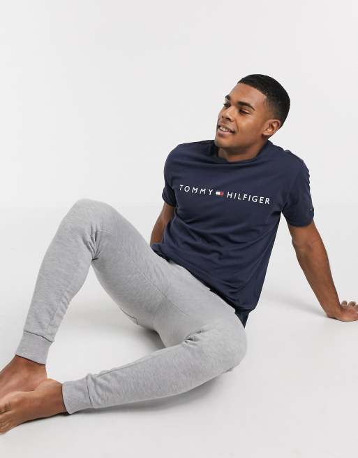 Tommy hilfiger lounge logo flag t shirt navy new arrivals