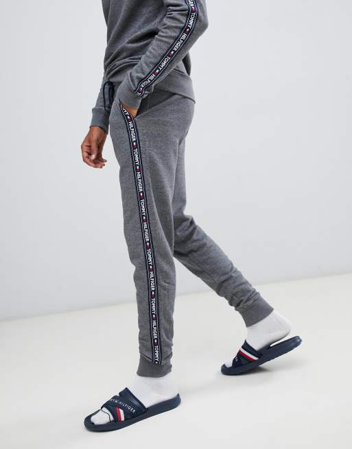 Tommy Hilfiger lounge joggers with logo taping in dark grey