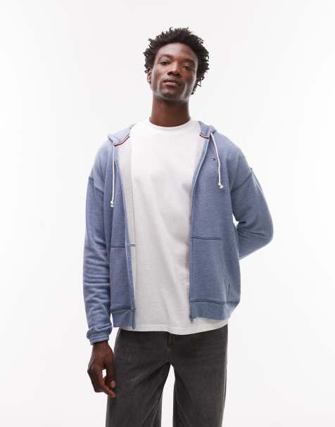 Tommy Hilfiger – Lounge-Kapuzenjacke in meliertem Blau - view 1