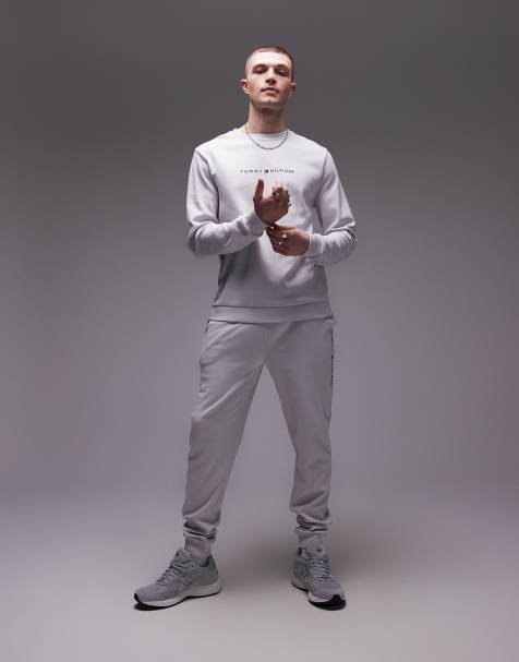 Tommy Hilfiger lounge logo joggers in light grey - view 1