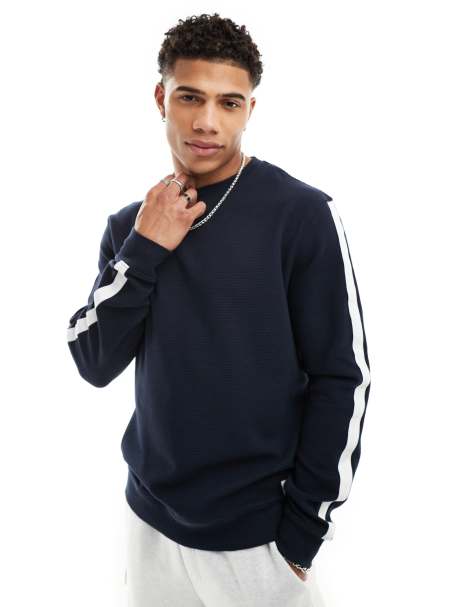 Tommy Hilfiger lounge logo long sleeve t shirt with logo tapping in navy - view 1