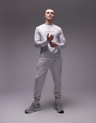 Shop Tommy Hilfiger Lounge Logo Sweatpants In Gray