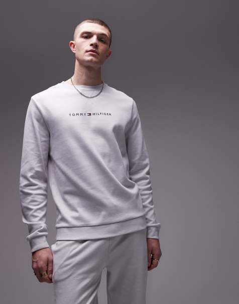 Tommy Hilfiger lounge logo sweatshirt in light grey - view 1