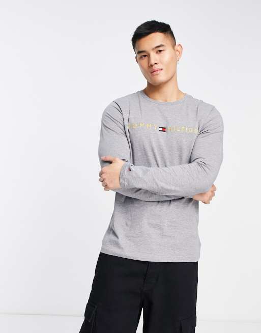 Grey long sleeve hot sale tommy hilfiger top