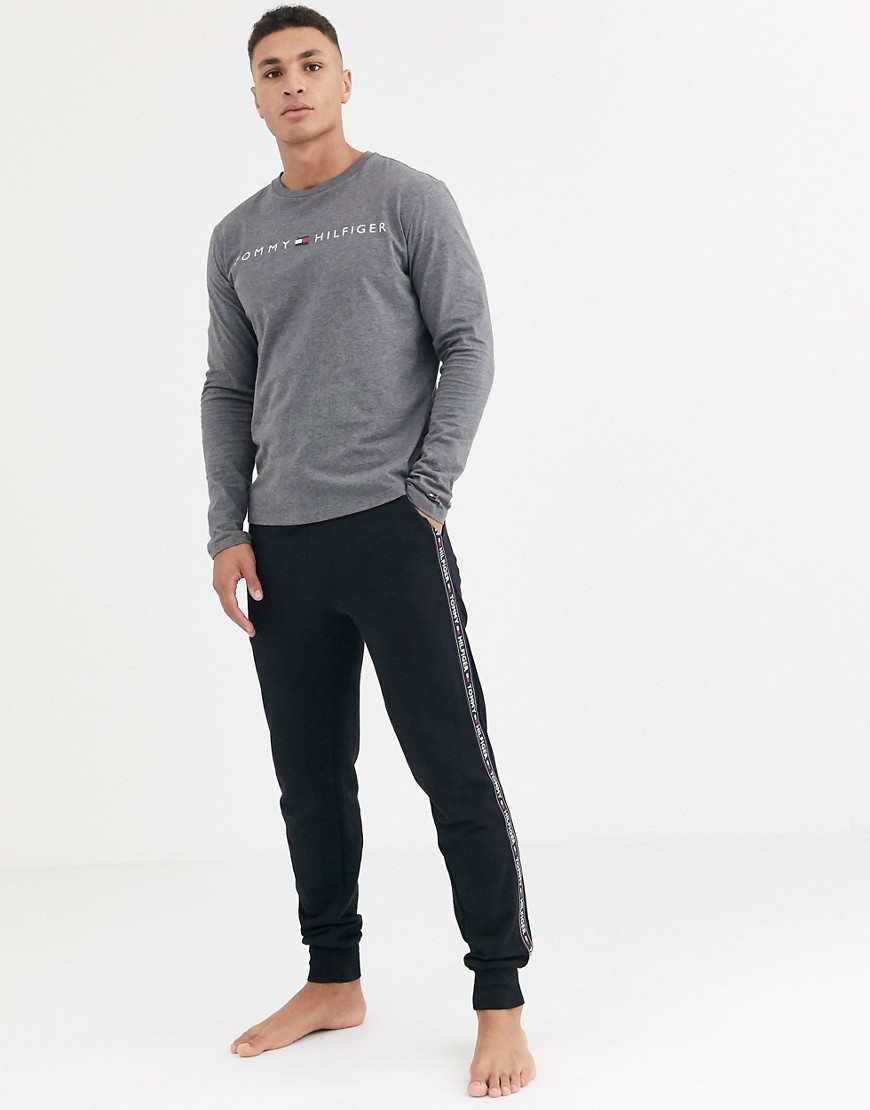 Tommy Hilfiger lounge long sleeve t-shirt in grey with chest logo