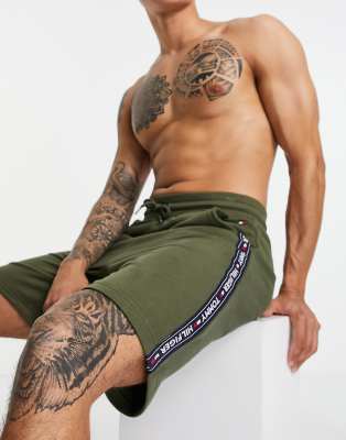 Tommy Hilfiger lounge short with logo taping in green | ASOS