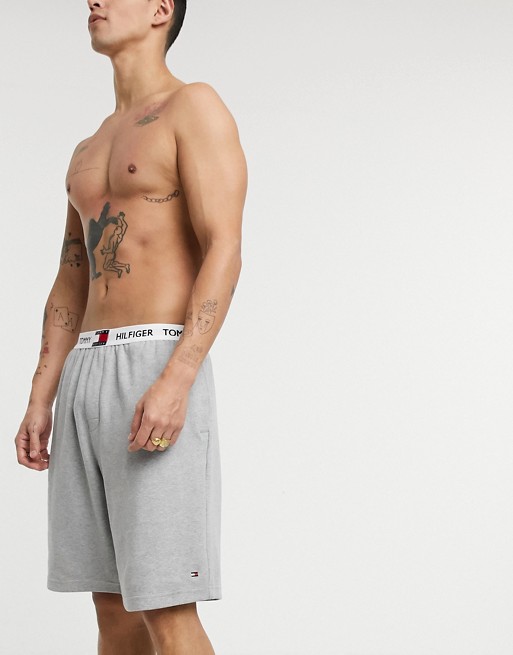 Tommy Hilfiger lounge shorts in grey with logo waistband