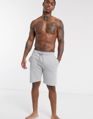 Tommy Hilfiger lounge shorts with flag logo in gray-Grey