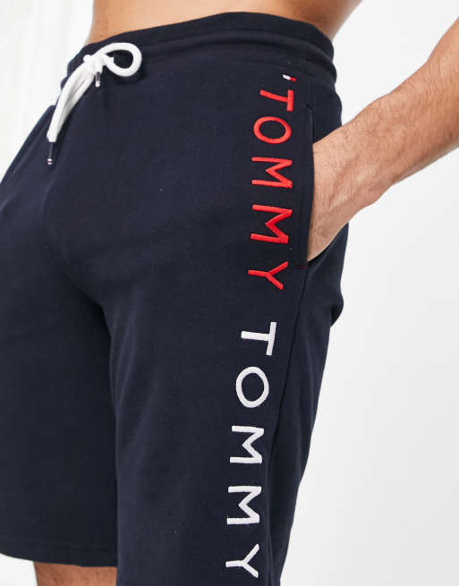 Tommy Hilfiger lounge shorts with side logo in navy