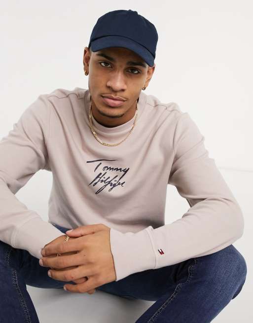 Tommy Hilfiger lounge sweatshirt in cream with script logo