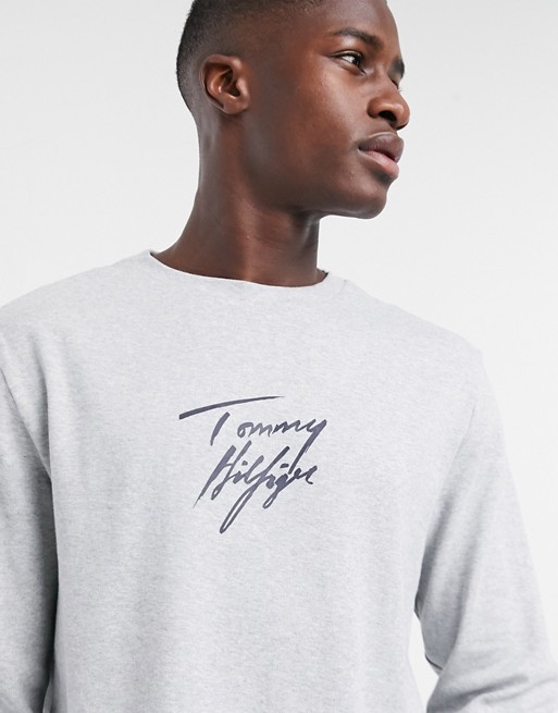 Tommy Hilfiger lounge sweatshirt in grey with script logo