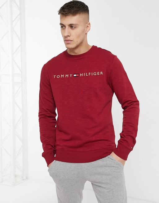 Tommy Hilfiger lounge sweatshirt in red with chest logo