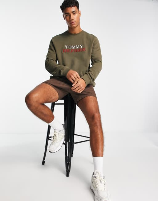 Tommy Hilfiger - Lounge-T-shirt i kakigrøn - Del af sæt, 4 af 4