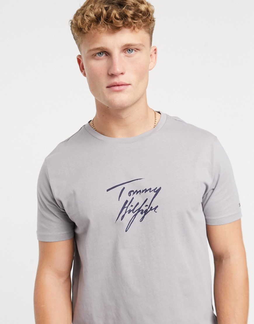 Tommy Hilfiger lounge t-shirt in dark grey with script logo
