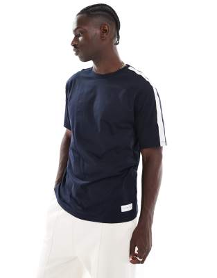 Tommy Hilfiger Lounge T Shirt in Grau mit Logo Streifen ASOS