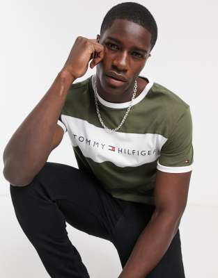 olive green tommy hilfiger t shirt