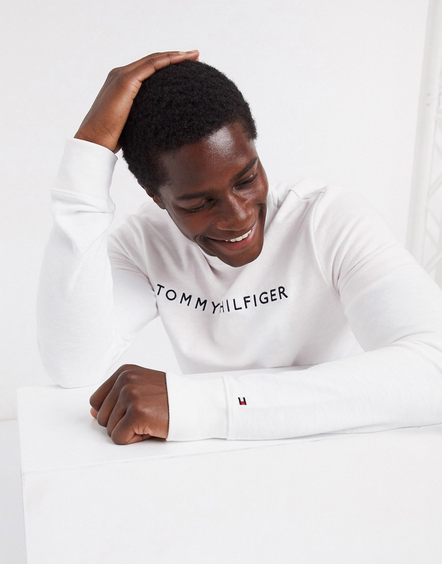 Tommy Hilfiger lounge t-shirt in white with side stripe logo