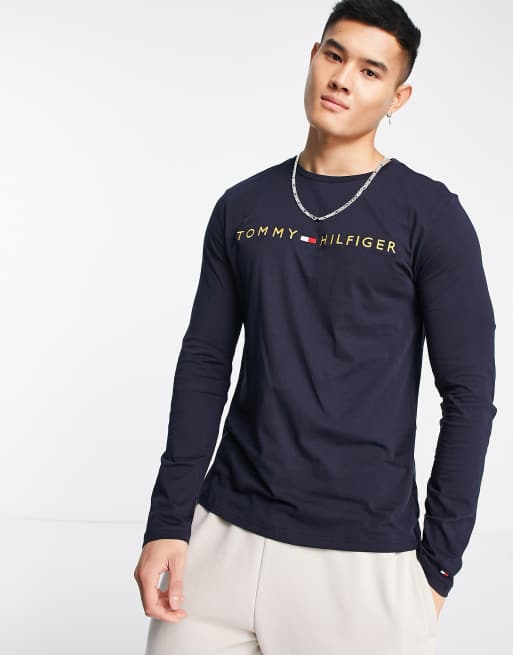 Tommy Hilfiger Lounge T shirt met lange mouwen in marineblauw