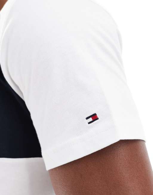 Tommy Hilfiger - Lounge T-shirt met streep met logo in wit, 3 van 4
