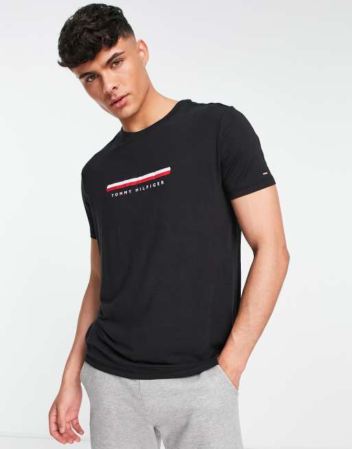 Tommy Hilfiger - Lounge T-shirt met vlaglogo in zwart