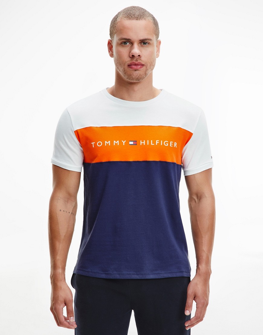 Tommy Hilfiger lounge t-shirt with contrast panels-Multi