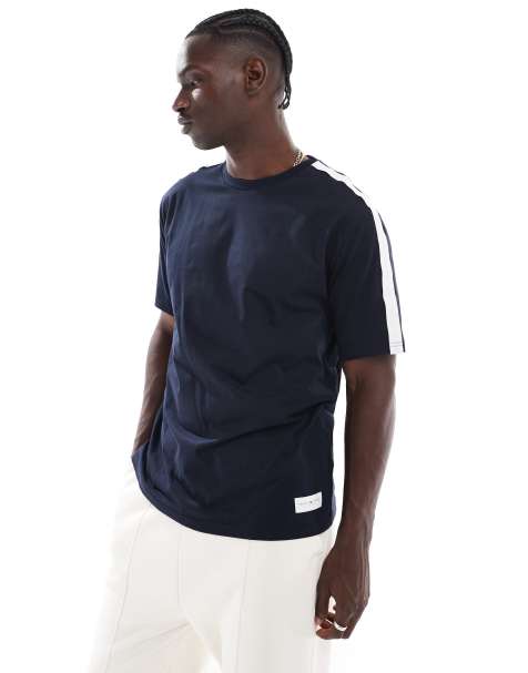Tommy Hilfiger lounge T-shirt with logo taping in gray - view 1