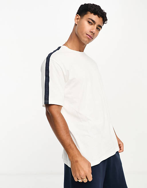 Tommy Hilfiger lounge t shirt with logo tapping in white | ASOS