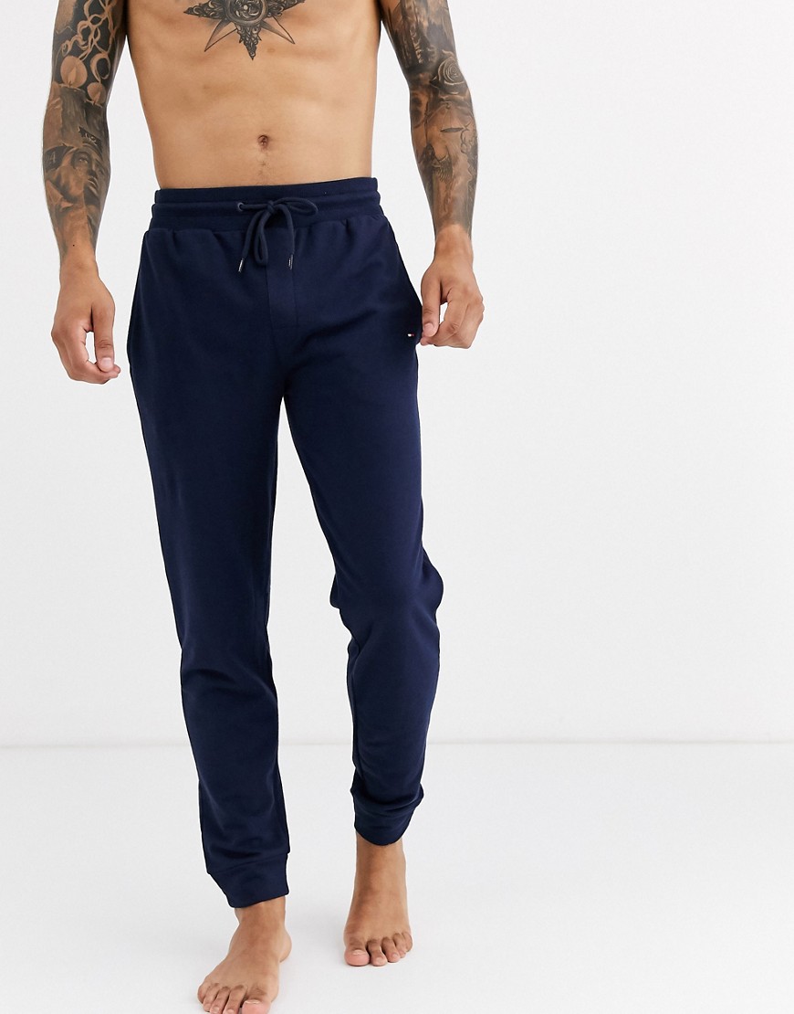 Tommy Hilfiger lounge tapered sweatpants with flag logo in navy