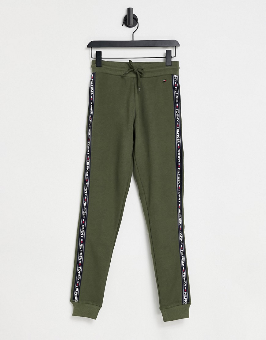 Tommy Hilfiger lounge track pants in olive night-Green