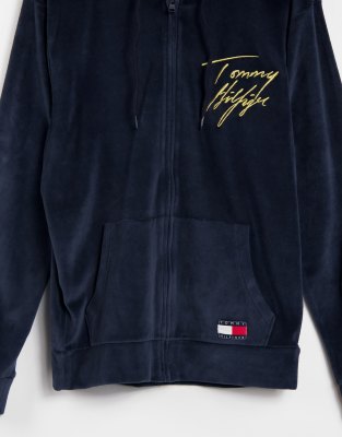 tommy hilfiger velvet hoodie