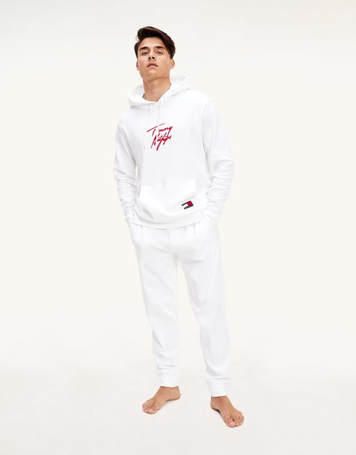 Tommy Hilfiger - Loungejoggingbroek met logotailleband in wit