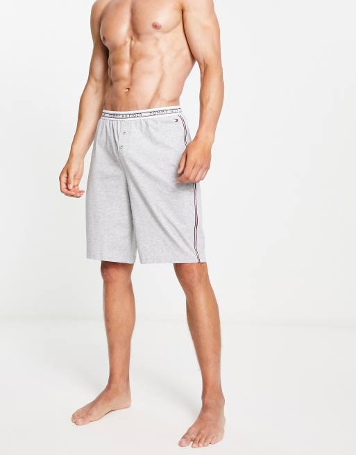 Tommy Hilfiger - Loungekleding - Klassiek slaapshorts in gemêleerd grijs, deel van co-ord set