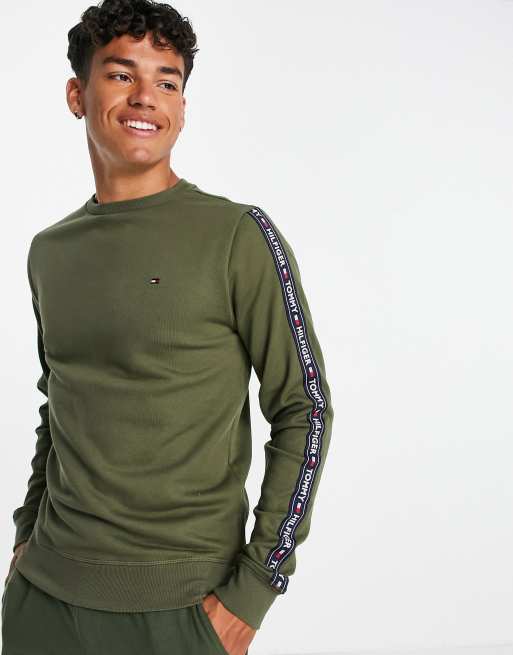 Tommy Hilfiger - Loungesweatshirt met logobies in groen