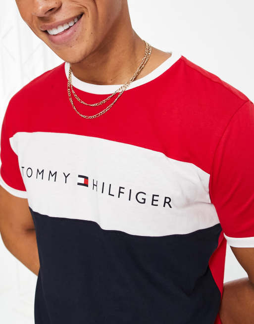 Hilfiger Tommy in and navy ASOS red color loungewear block | T-shirt