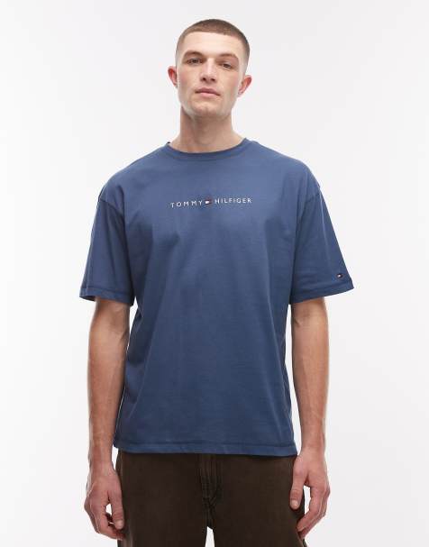 Tommy Hilfiger loungewear logo t-shirt in blue - view 1