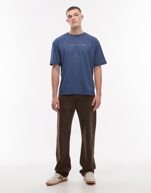 Tommy Hilfiger loungewear logo t-shirt in blue, 2 of 5