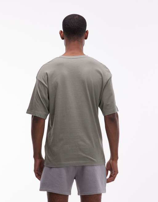 Tommy Hilfiger loungewear logo T-shirt in sage, 3 of 5