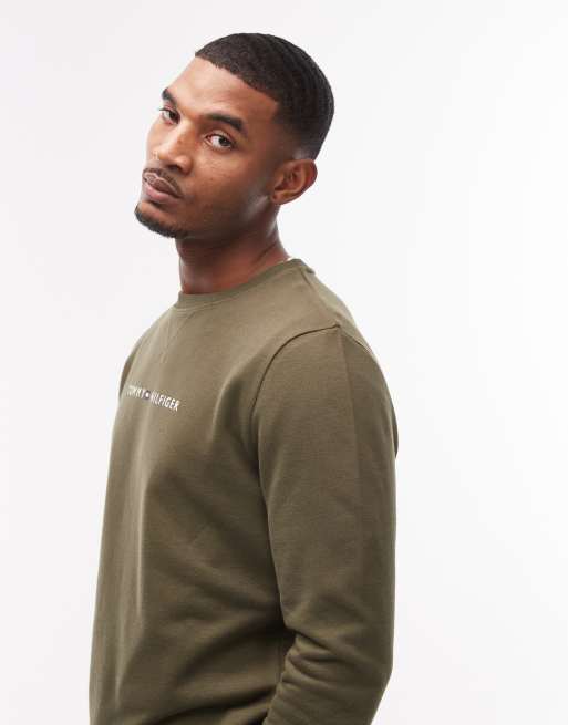 Tommy Hilfiger loungewear long sleeve t-shirt in khaki, 4 of 5